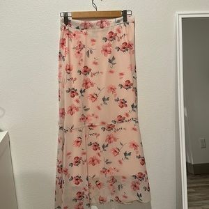 Pink Flowery Long Skirt